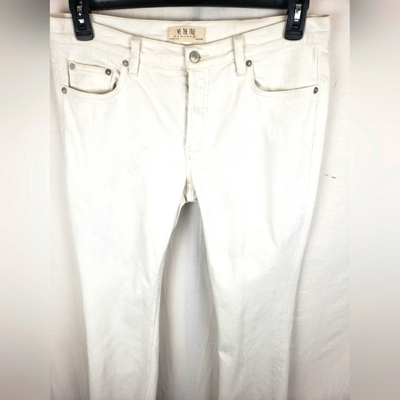 We The Free Winter White Fringed Hem Straight leg Jeans Sz 30 - Picture 3 of 15
